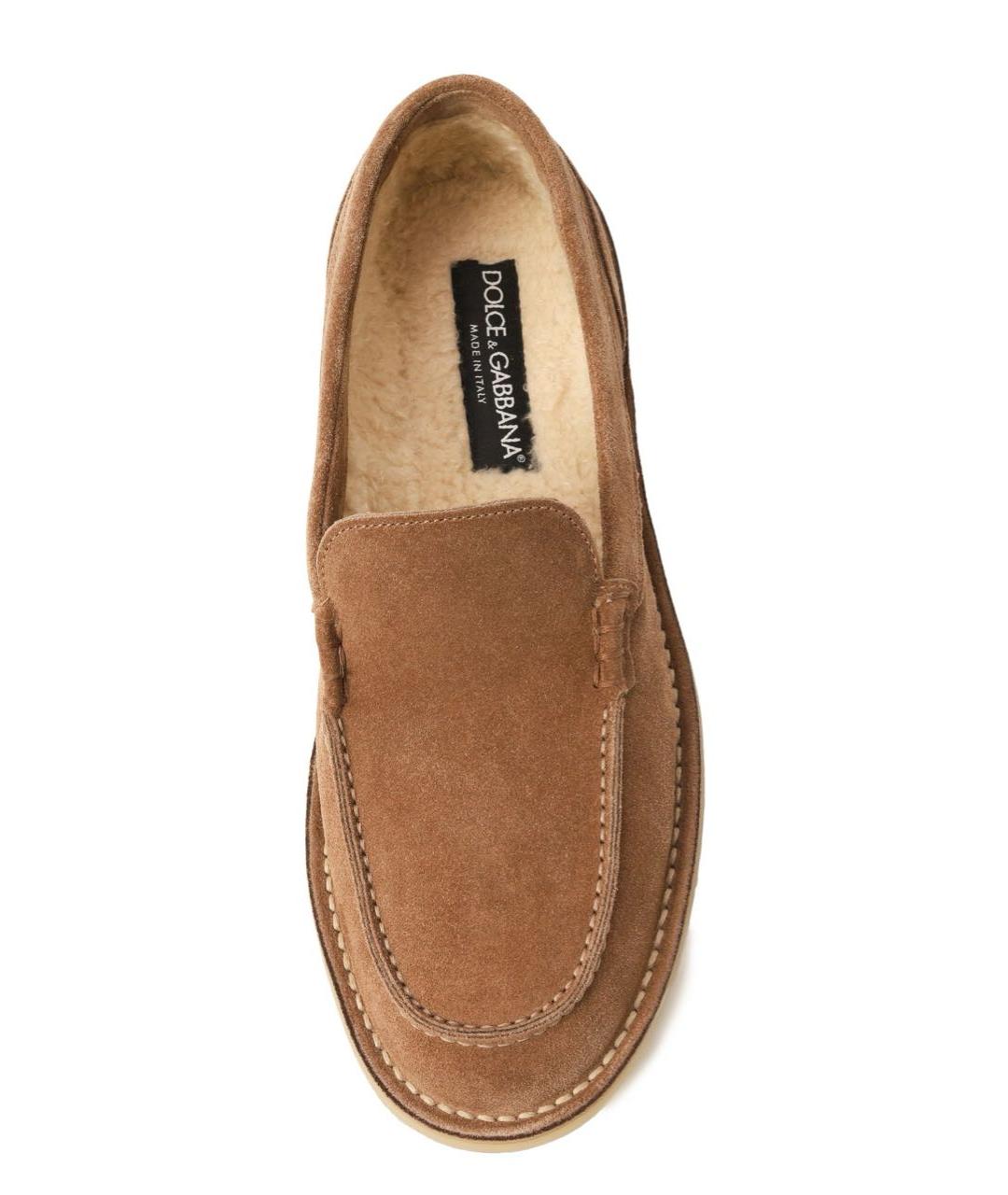 DOLCE&GABBANA Бежевые замшевые лоферы, фото 2