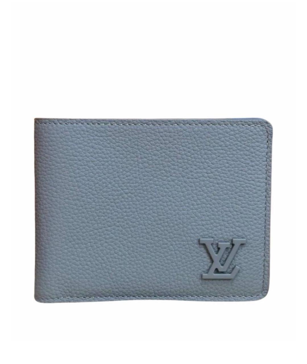 LOUIS VUITTON Голубой кожаный кошелек, фото 1