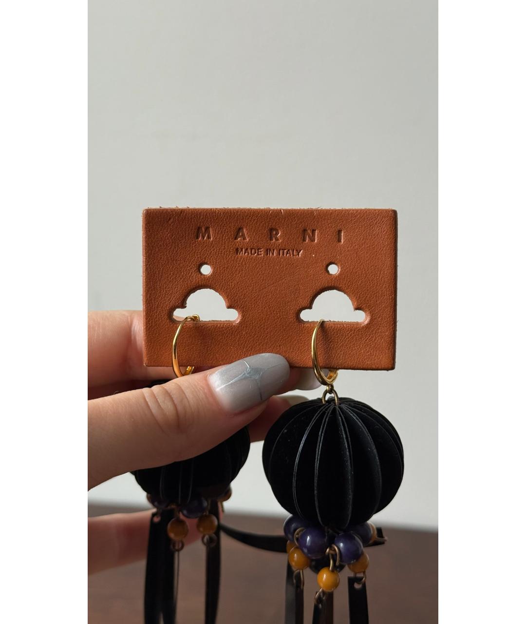 MARNI Черные серьги, фото 4