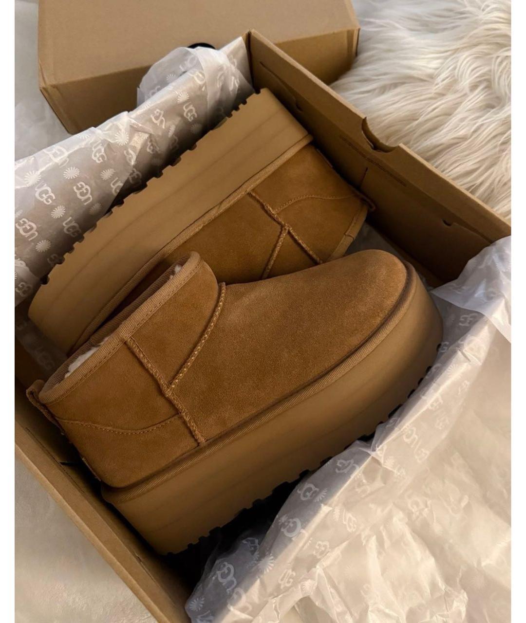 UGG AUSTRALIA Коричневые замшевые полусапоги, фото 5