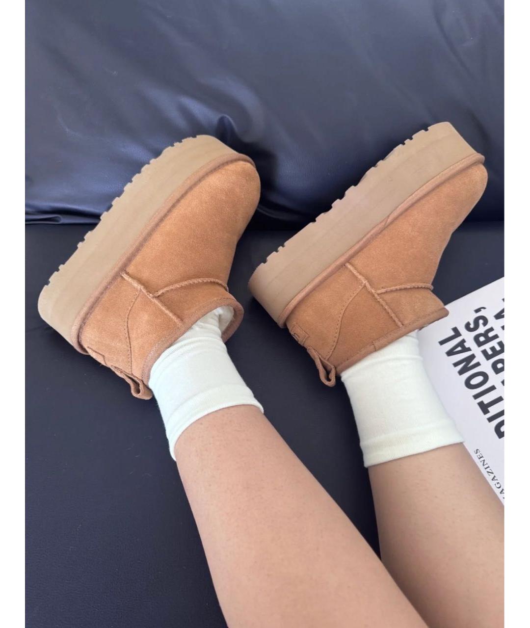 UGG AUSTRALIA Коричневые замшевые полусапоги, фото 6