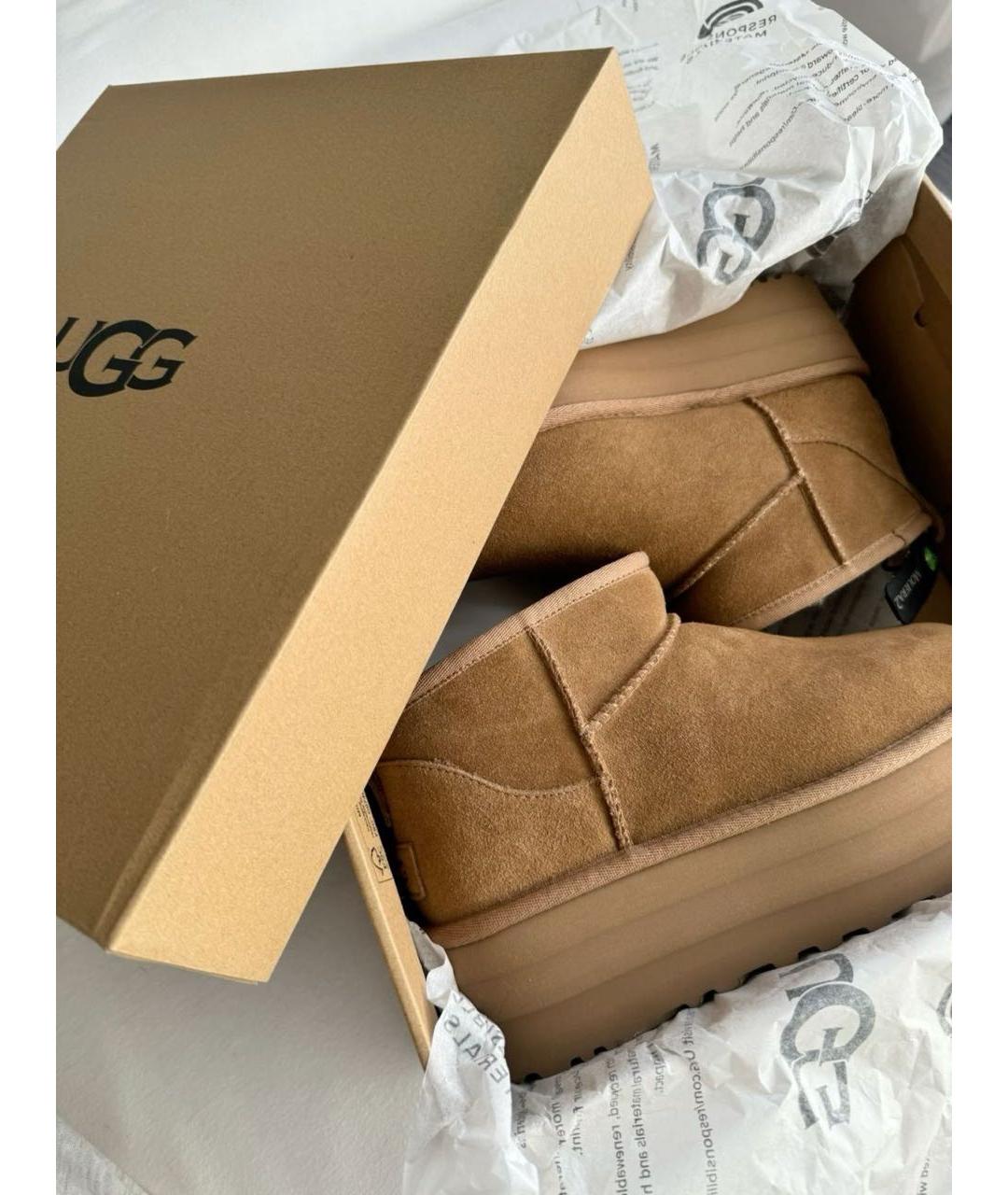 UGG AUSTRALIA Коричневые замшевые полусапоги, фото 7