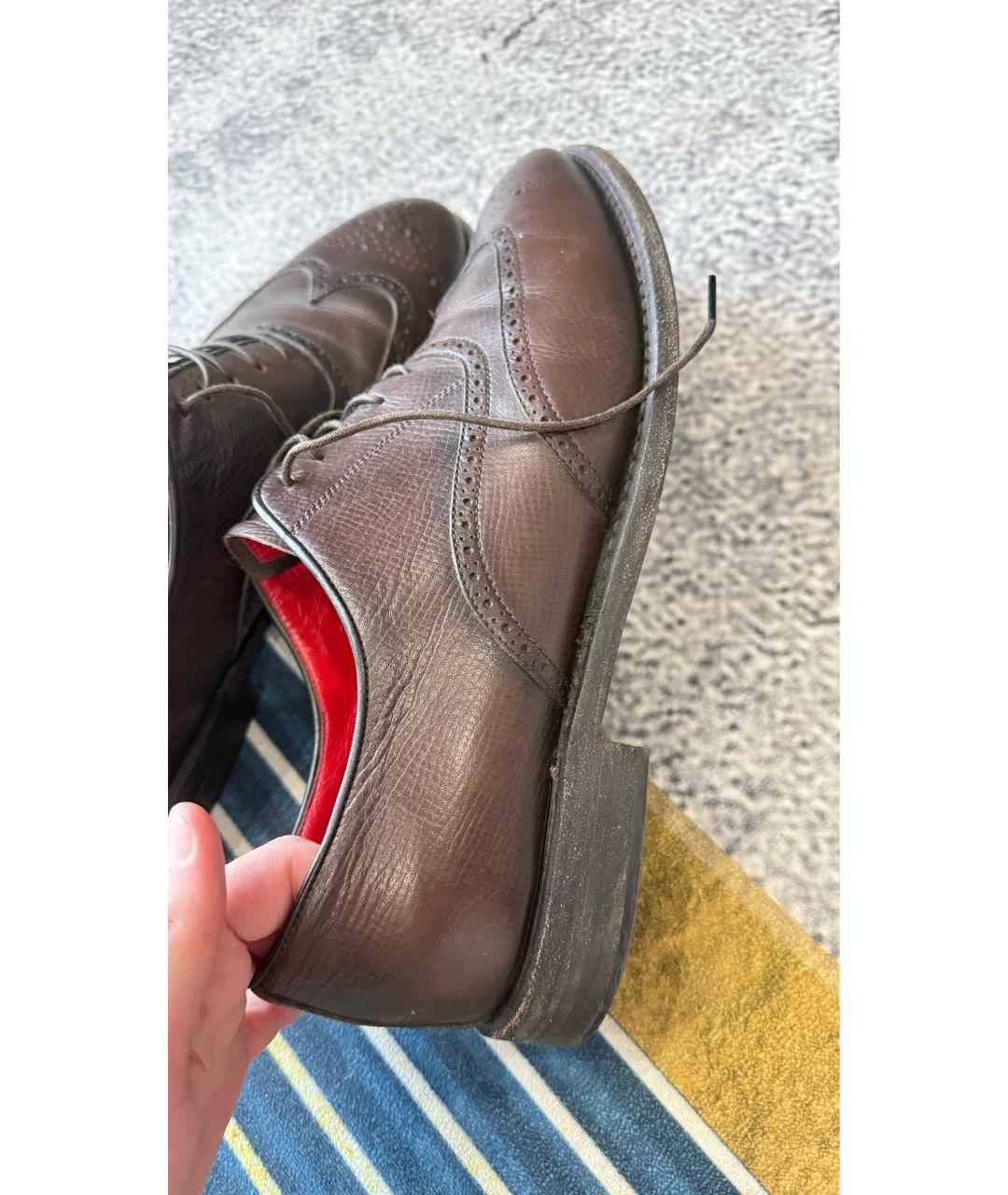 BARRETT Коричневые кожаные туфли, фото 7