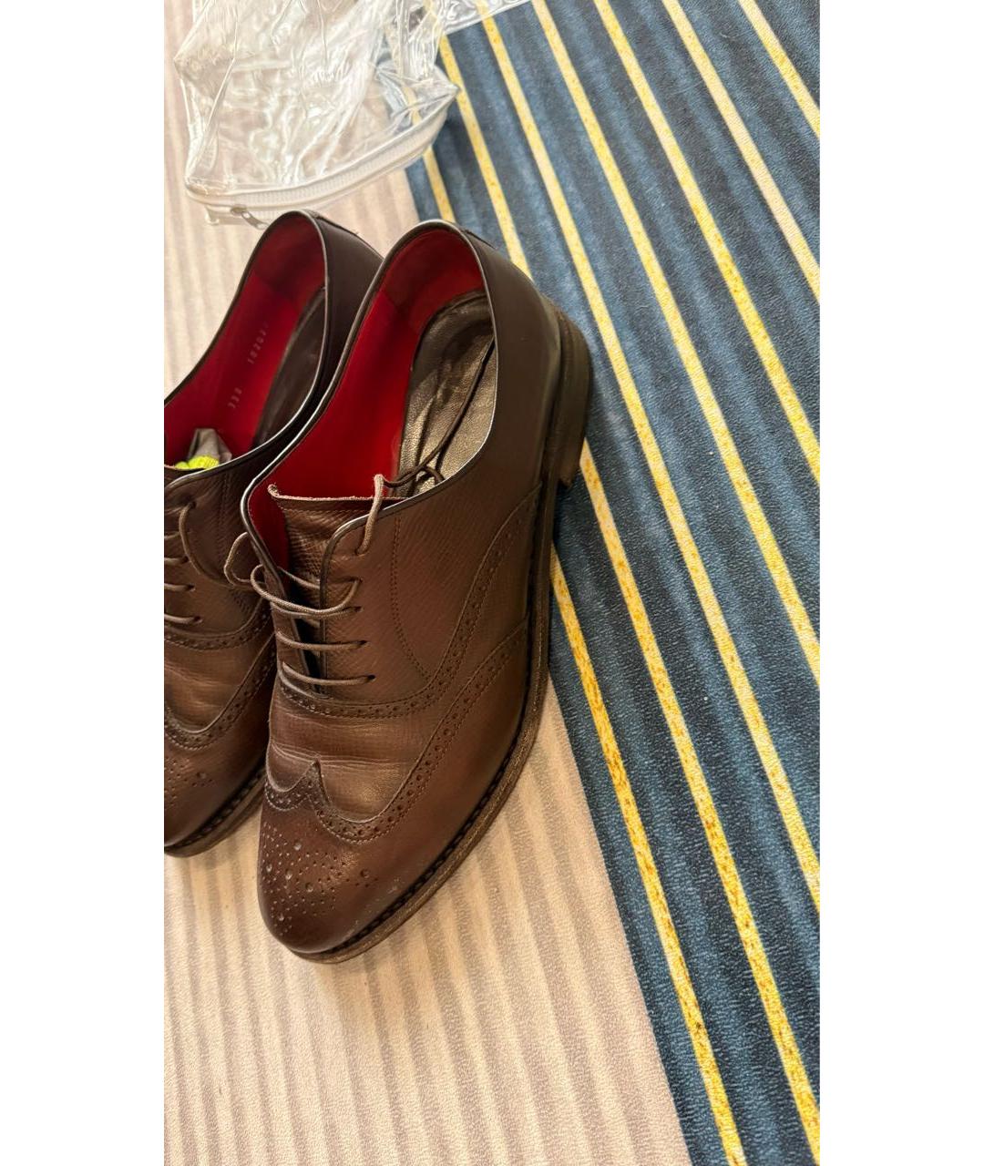 BARRETT Коричневые кожаные туфли, фото 6
