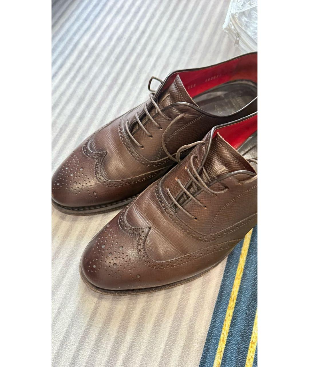 BARRETT Коричневые кожаные туфли, фото 3