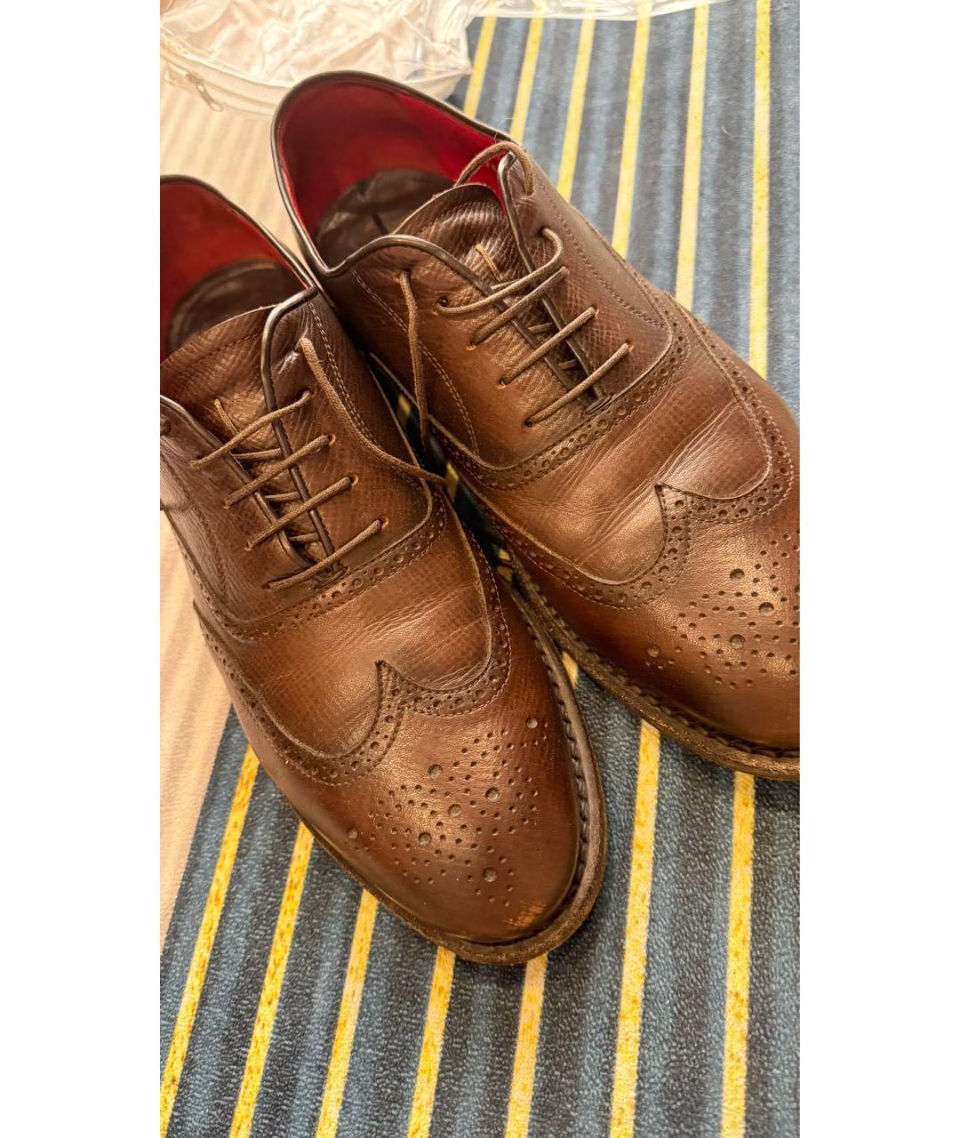 BARRETT Коричневые кожаные туфли, фото 4