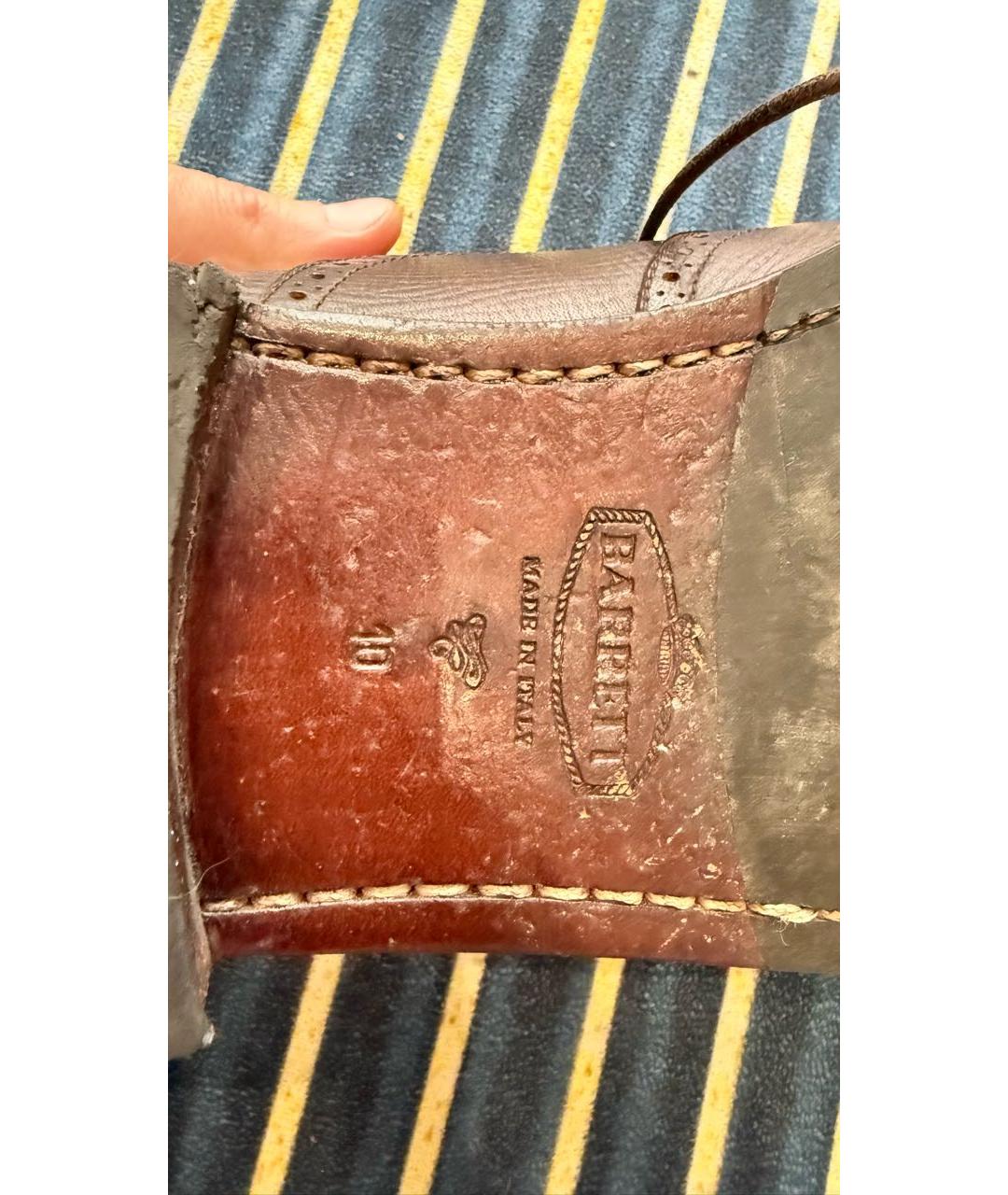 BARRETT Коричневые кожаные туфли, фото 5