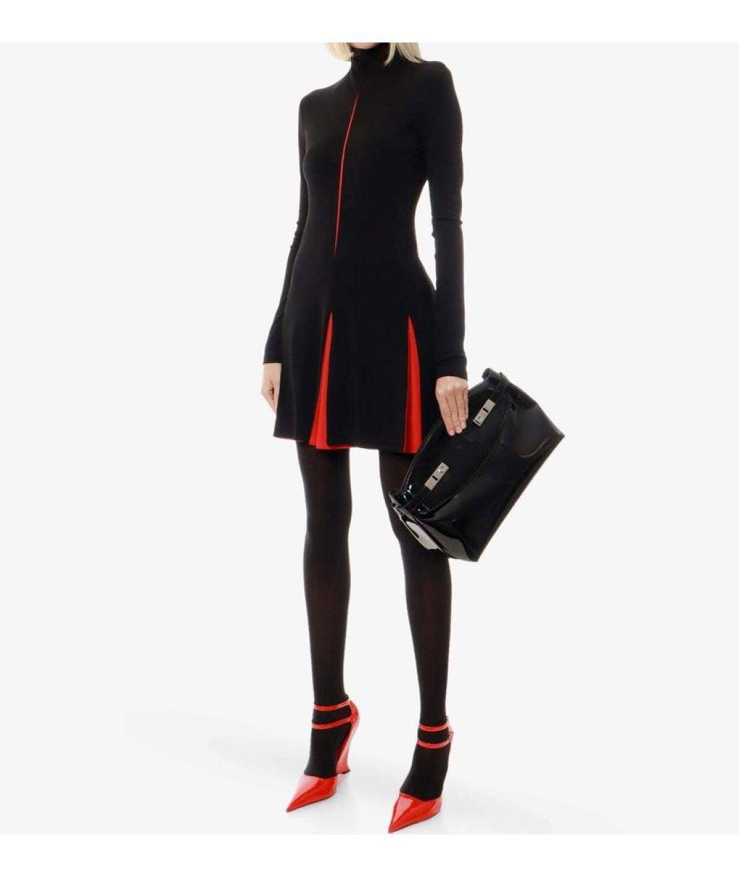 FERRAGAMO Черное вискозное повседневное платье, фото 2