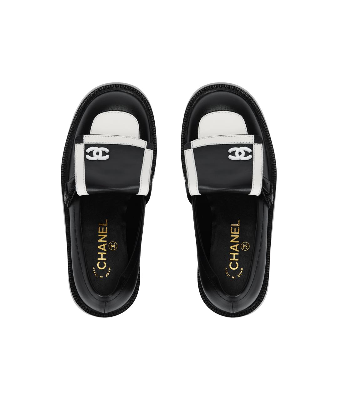 CHANEL Черные кожаные лоферы, фото 3