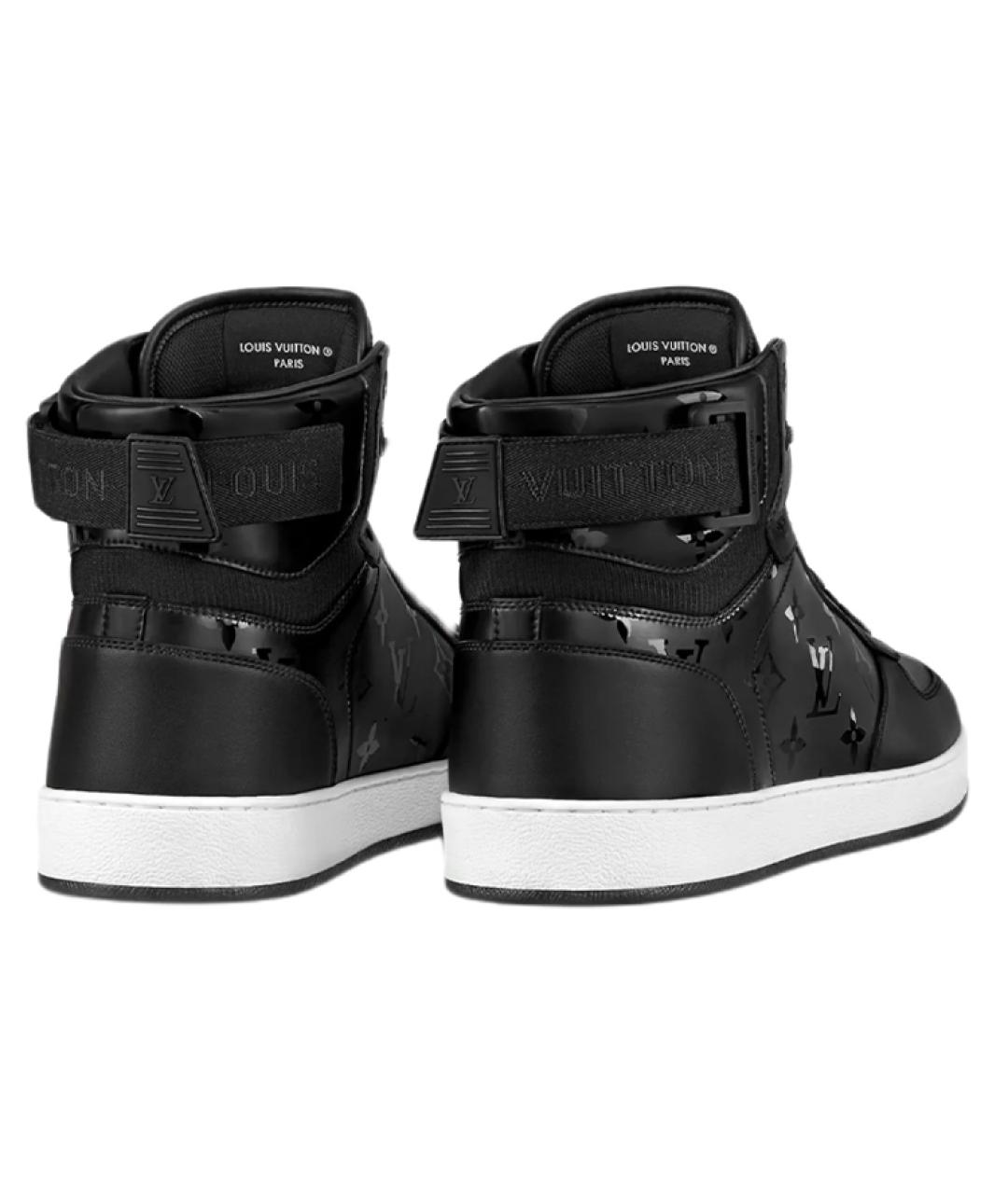 LOUIS VUITTON Черные кожаные высокие кроссовки / кеды, фото 3