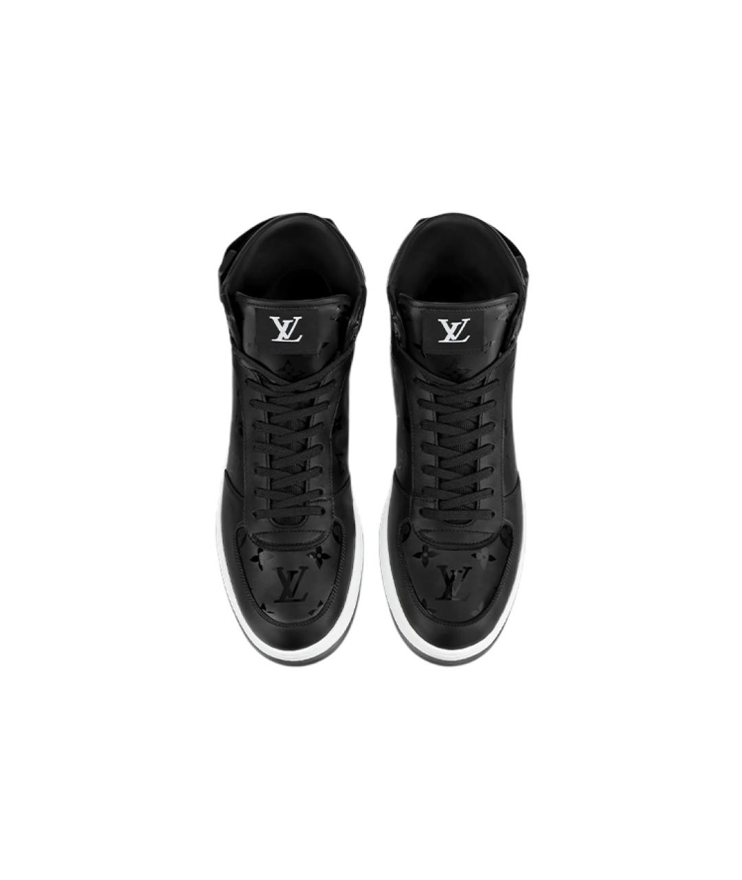 LOUIS VUITTON Черные кожаные высокие кроссовки / кеды, фото 4