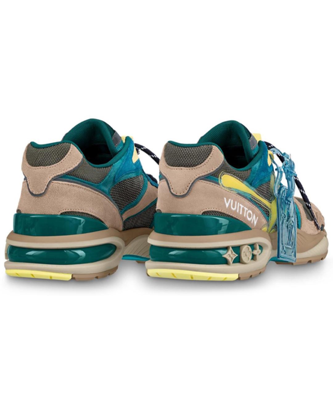 LOUIS VUITTON Синие кожаные низкие кроссовки / кеды, фото 3