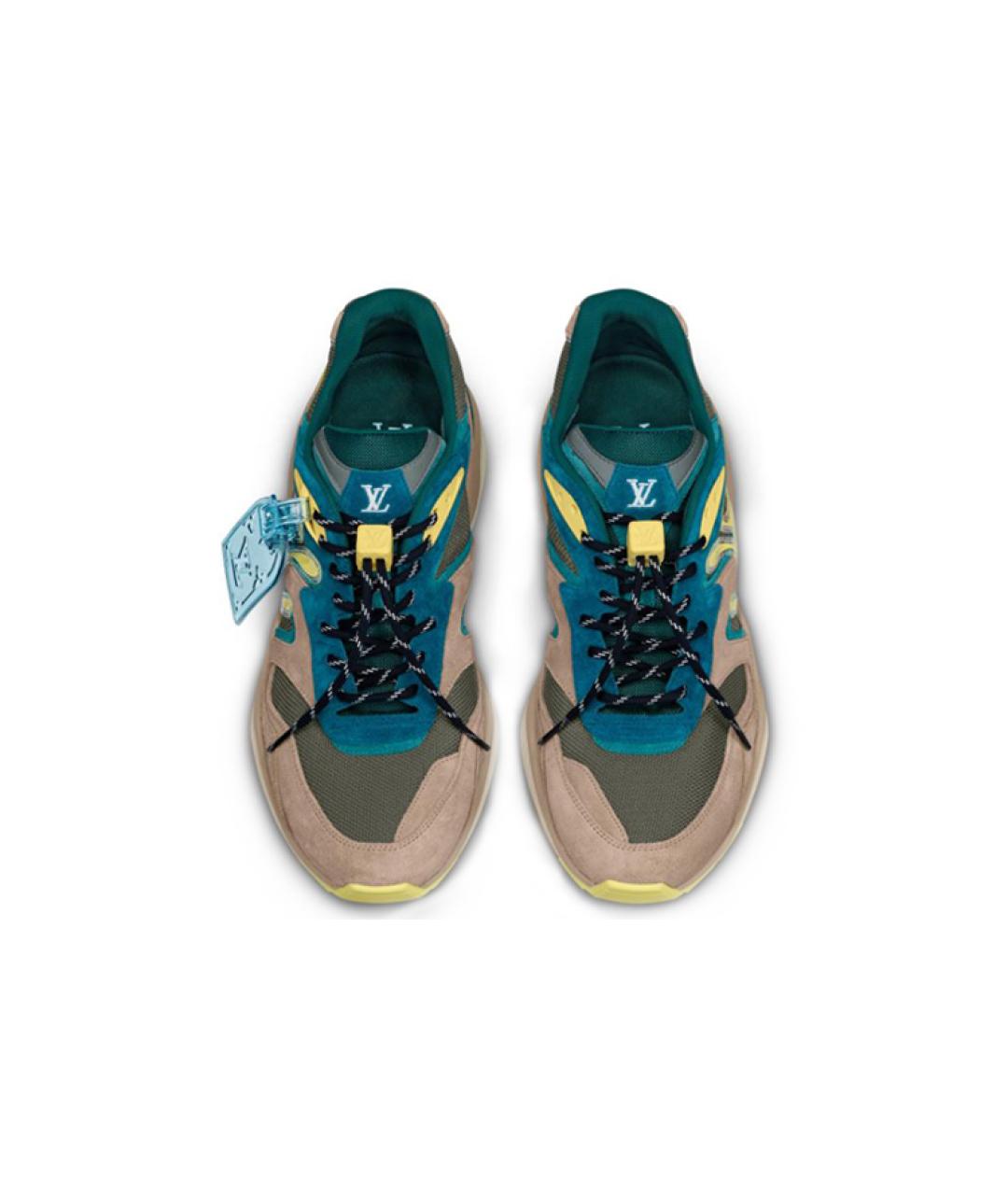 LOUIS VUITTON Синие кожаные низкие кроссовки / кеды, фото 4