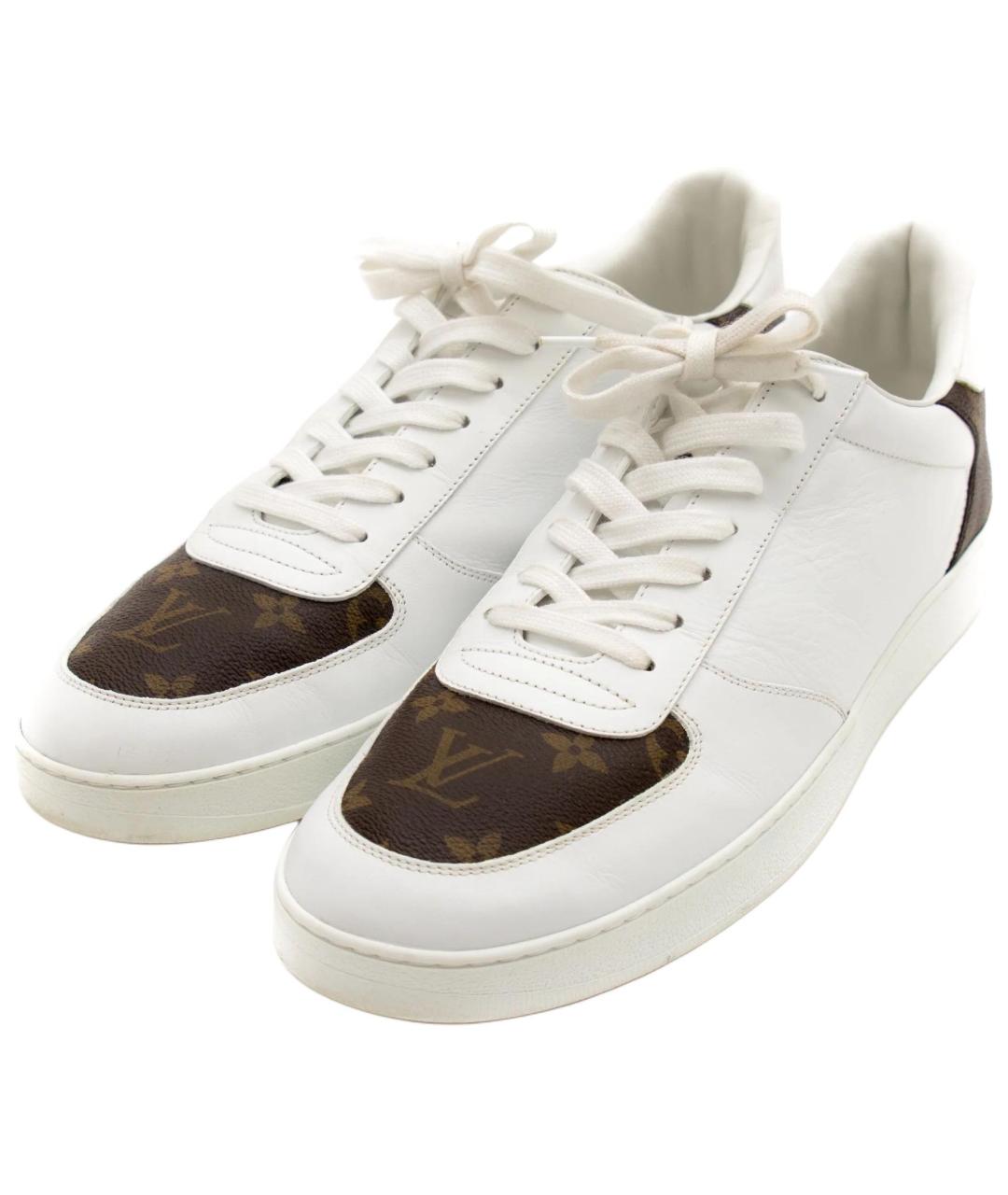 LOUIS VUITTON Белые кожаные низкие кроссовки / кеды, фото 3