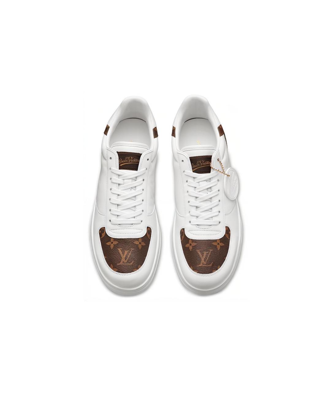 LOUIS VUITTON Белые кожаные низкие кроссовки / кеды, фото 5