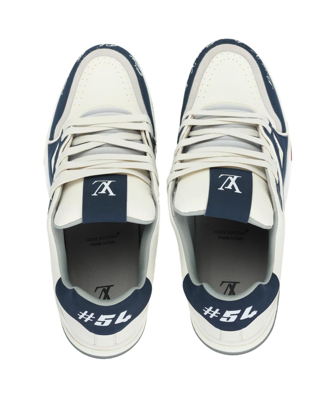 LOUIS VUITTON Белые кожаные низкие кроссовки / кеды, фото 3