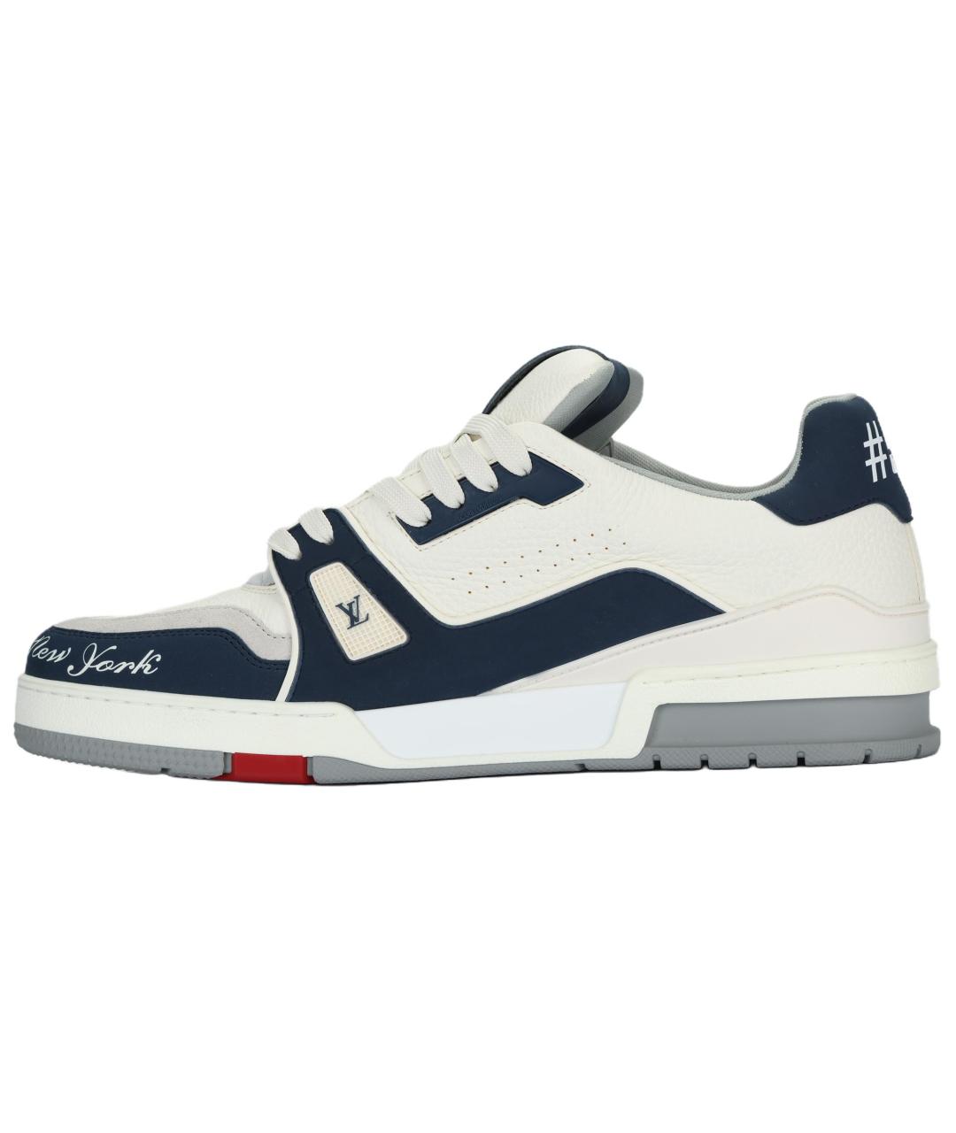 LOUIS VUITTON Белые кожаные низкие кроссовки / кеды, фото 2