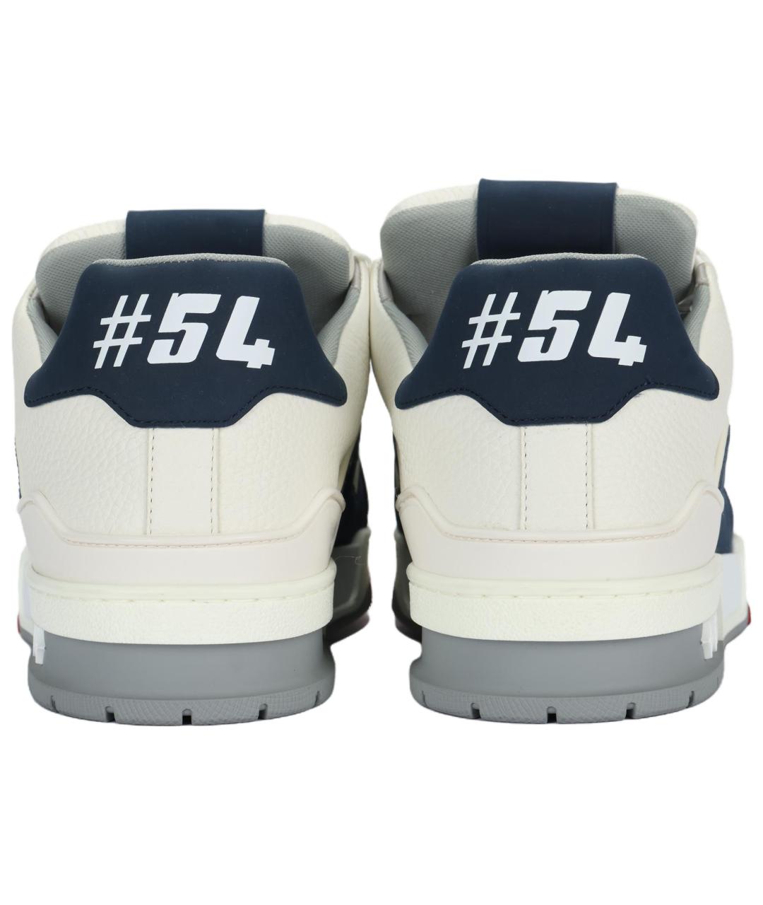 LOUIS VUITTON Белые кожаные низкие кроссовки / кеды, фото 4