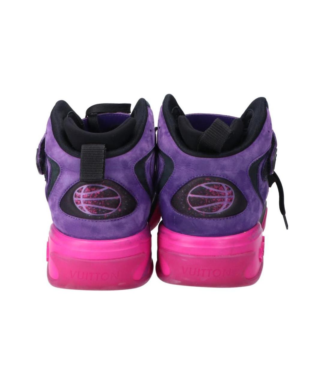 LOUIS VUITTON Фиолетовые кожаные высокие кроссовки / кеды, фото 6