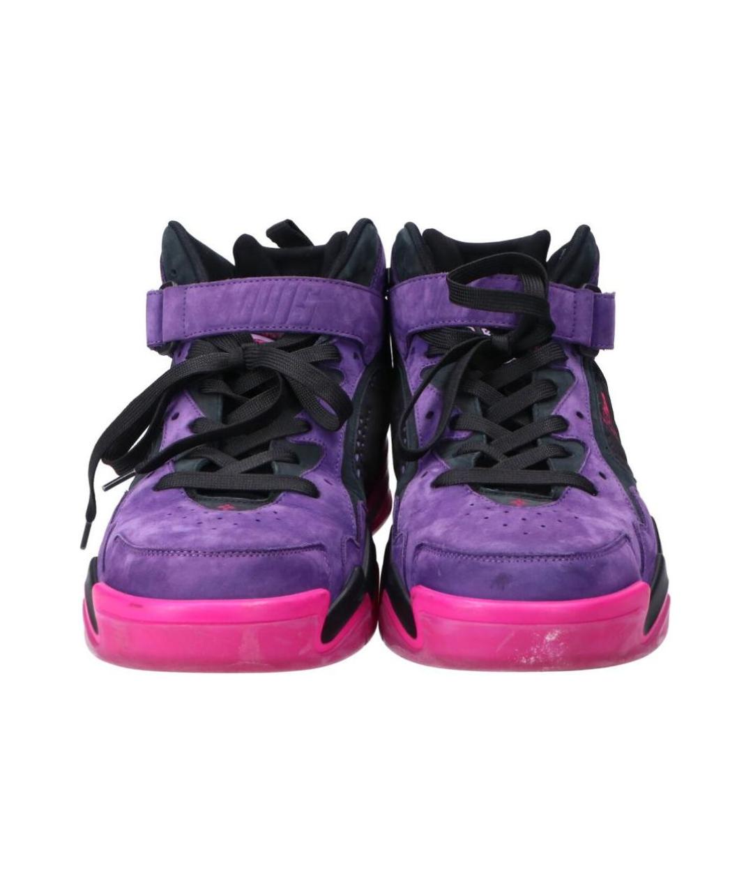 LOUIS VUITTON Фиолетовые кожаные высокие кроссовки / кеды, фото 4