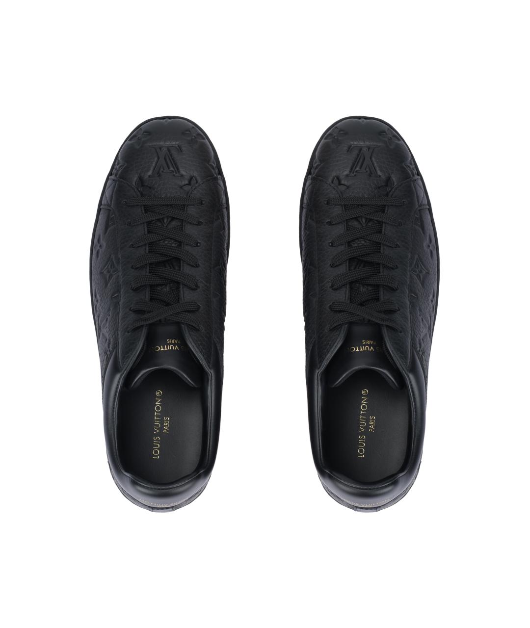 LOUIS VUITTON Черные кожаные низкие кроссовки / кеды, фото 3