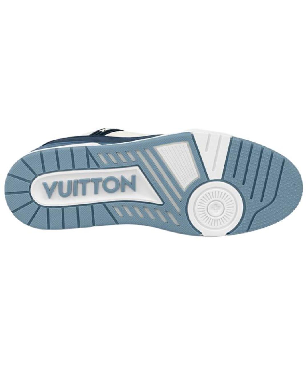 LOUIS VUITTON Синие кожаные кроссовки, фото 5