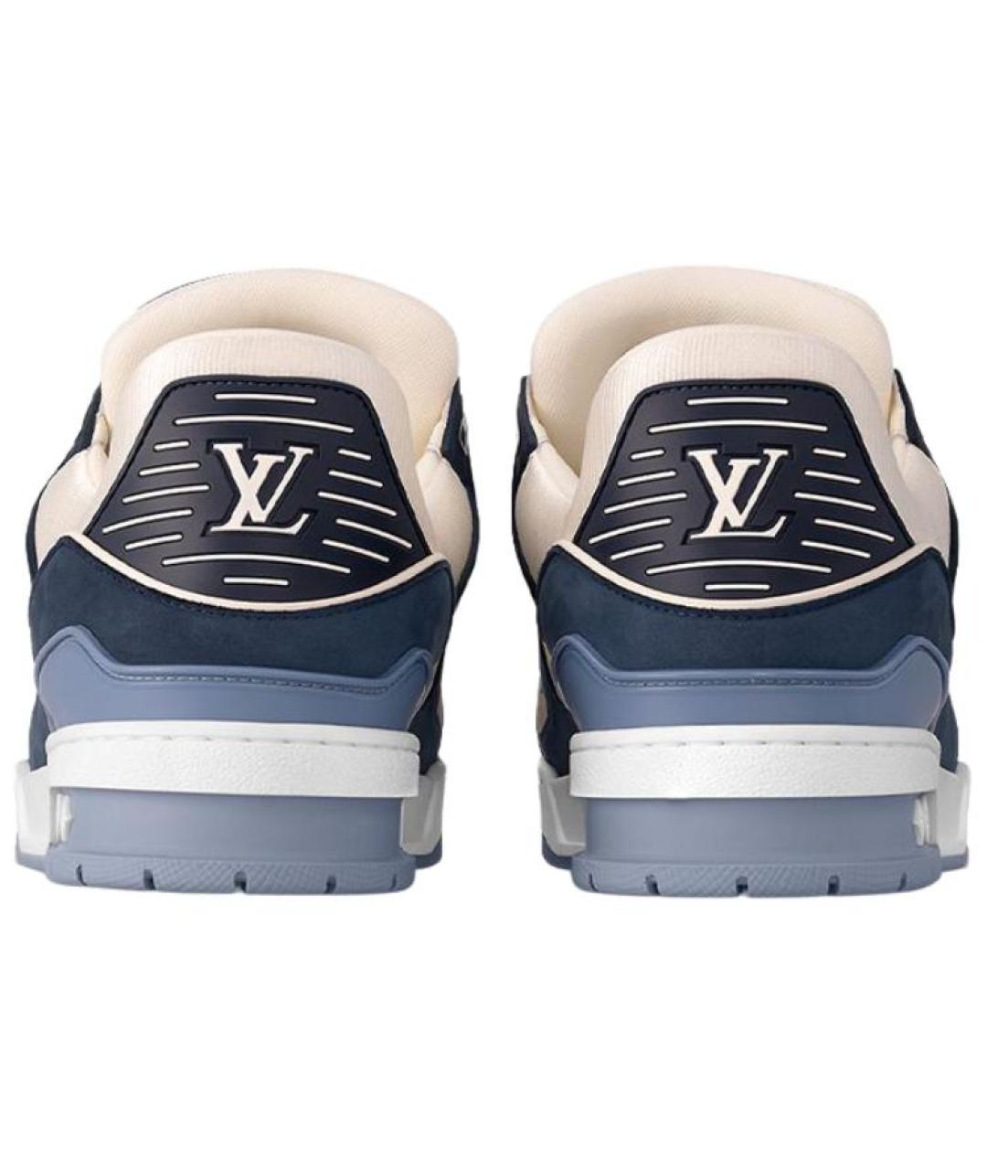 LOUIS VUITTON Синие кожаные кроссовки, фото 4