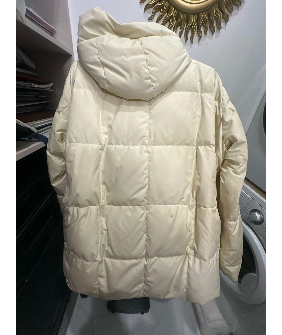JIL SANDER Бежевый полиэстеровый пуховик, фото 2