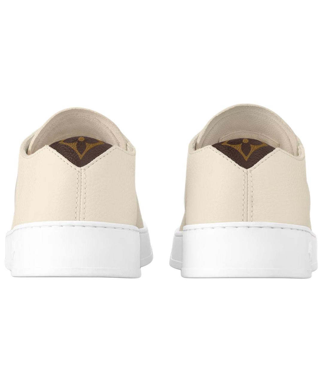 LOUIS VUITTON Белые кожаные низкие кроссовки / кеды, фото 4