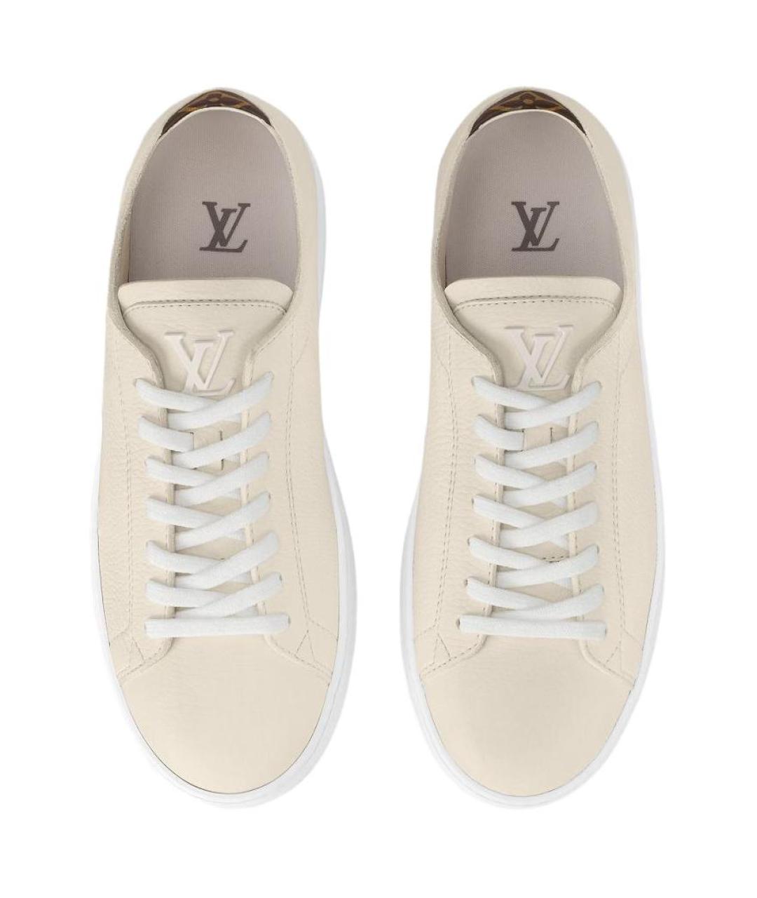 LOUIS VUITTON Белые кожаные низкие кроссовки / кеды, фото 3