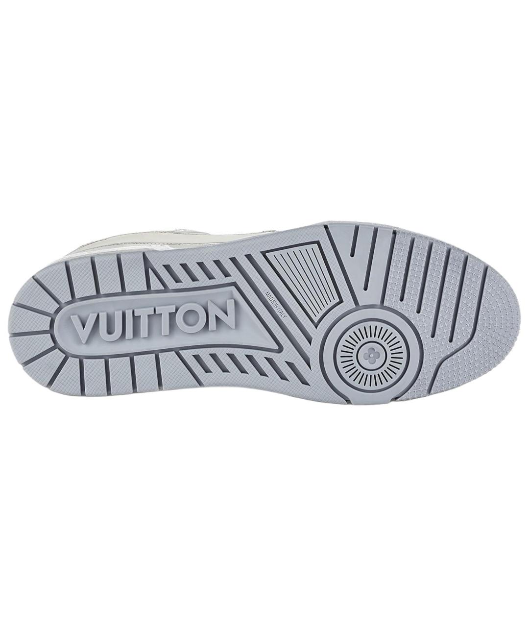 LOUIS VUITTON Серебряные кожаные низкие кроссовки / кеды, фото 5