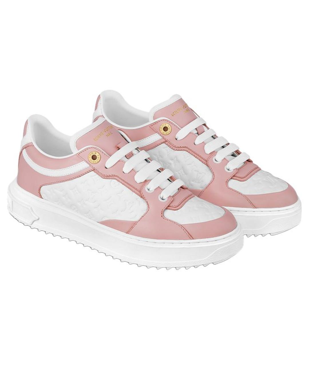 LOUIS VUITTON Розовые кожаные кроссовки, фото 3