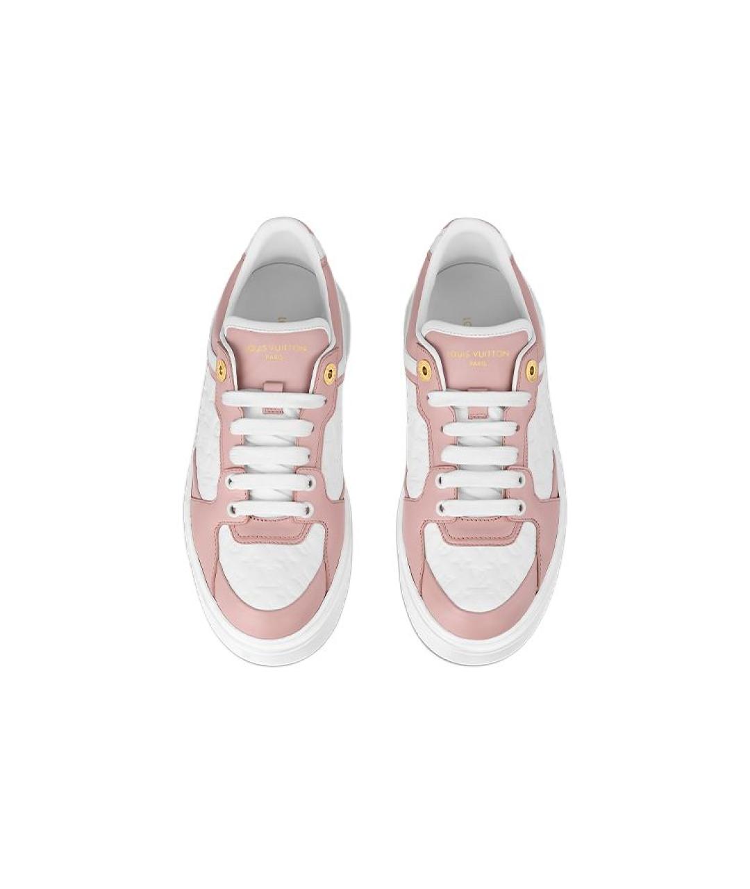 LOUIS VUITTON Розовые кожаные кроссовки, фото 5