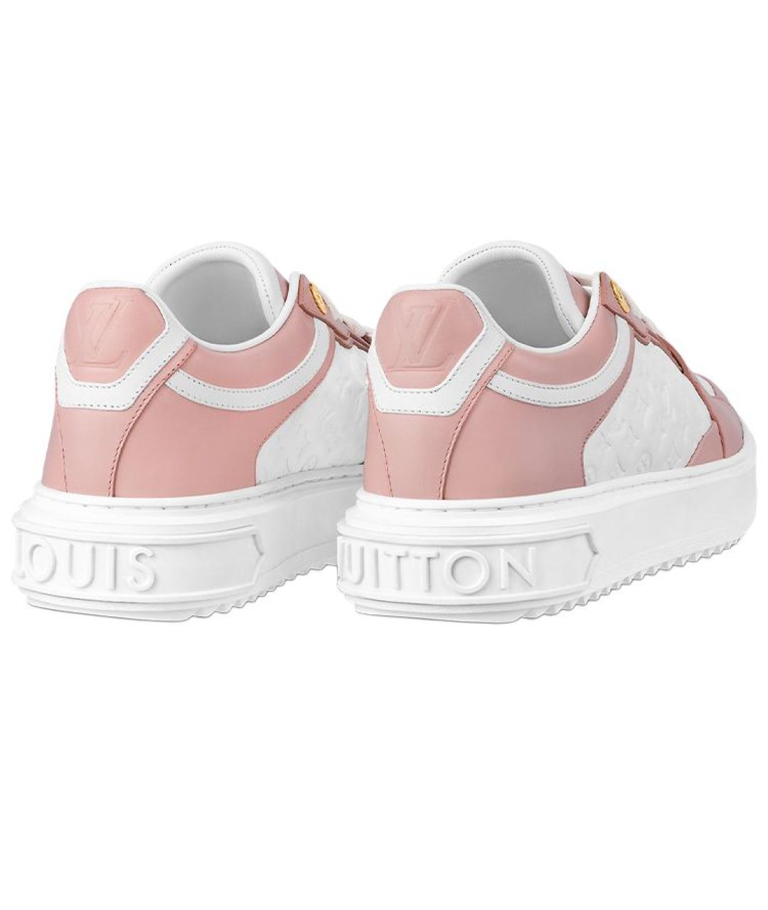 LOUIS VUITTON Розовые кожаные кроссовки, фото 4
