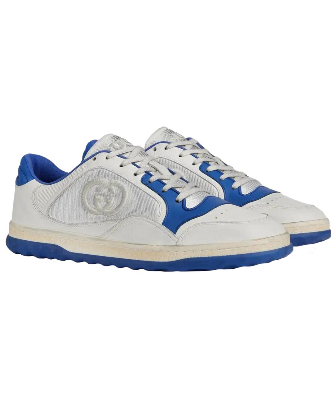 GUCCI Белые кожаные низкие кроссовки / кеды, фото 3