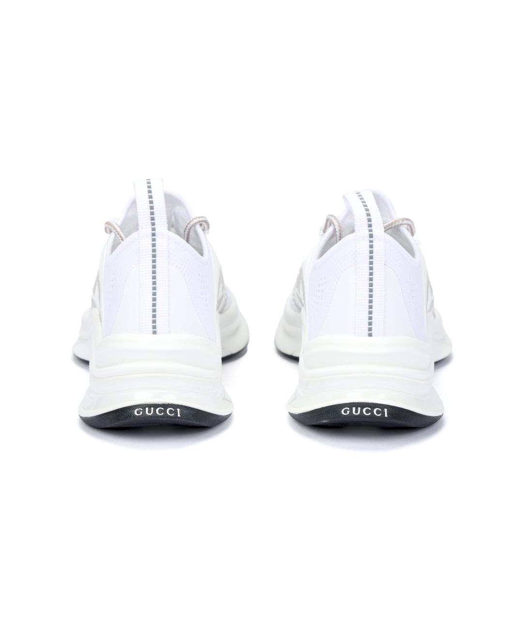 GUCCI Белые текстильные кроссовки, фото 4