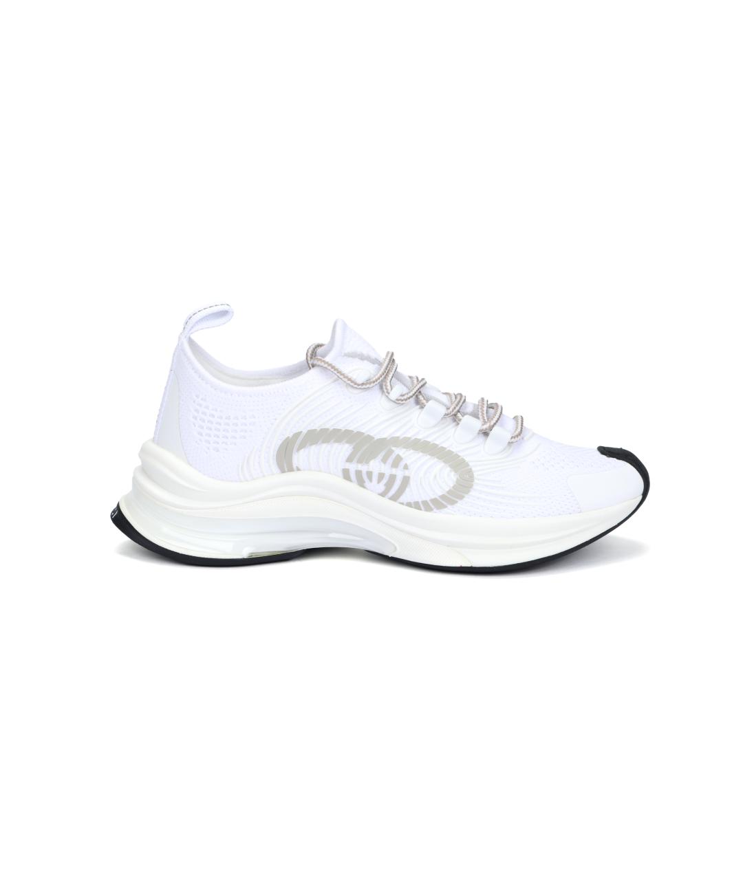 GUCCI Белые текстильные кроссовки, фото 6