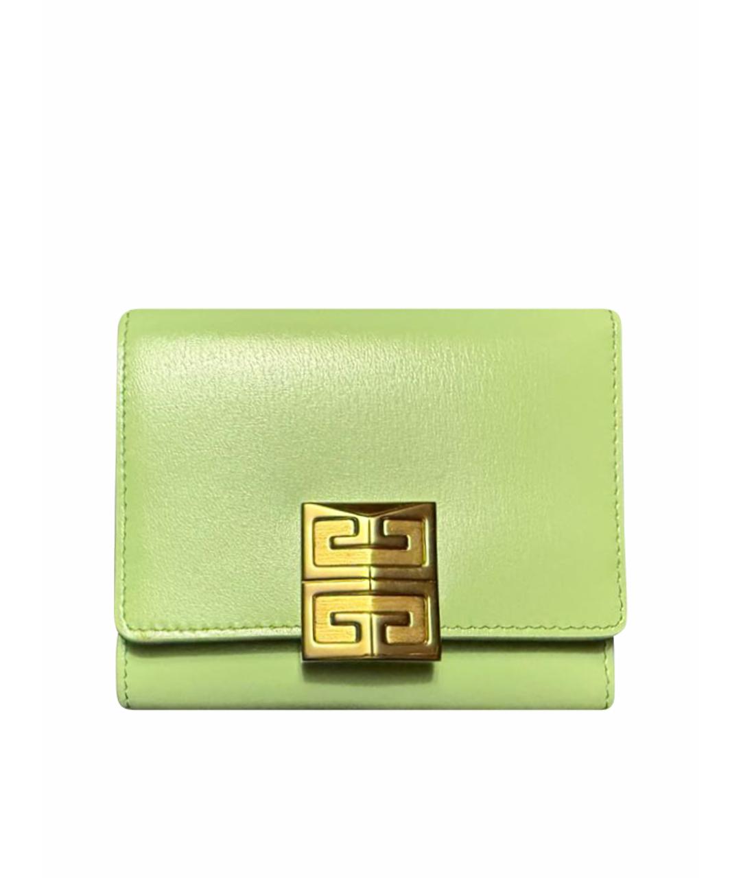 GIVENCHY Зеленый кожаный кошелек, фото 1