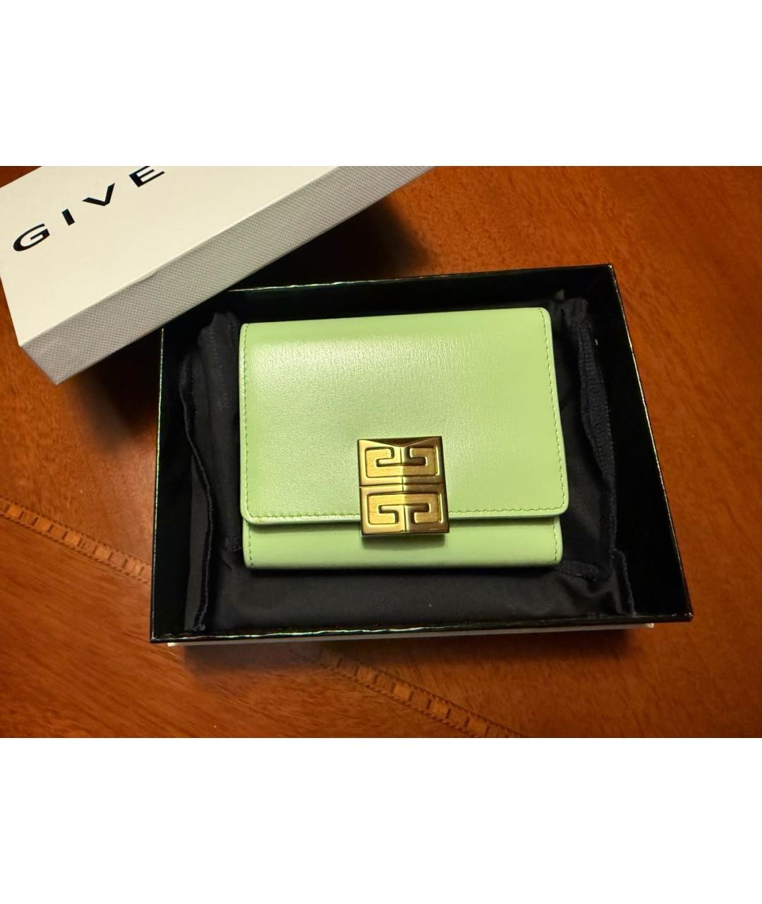 GIVENCHY Зеленый кожаный кошелек, фото 8