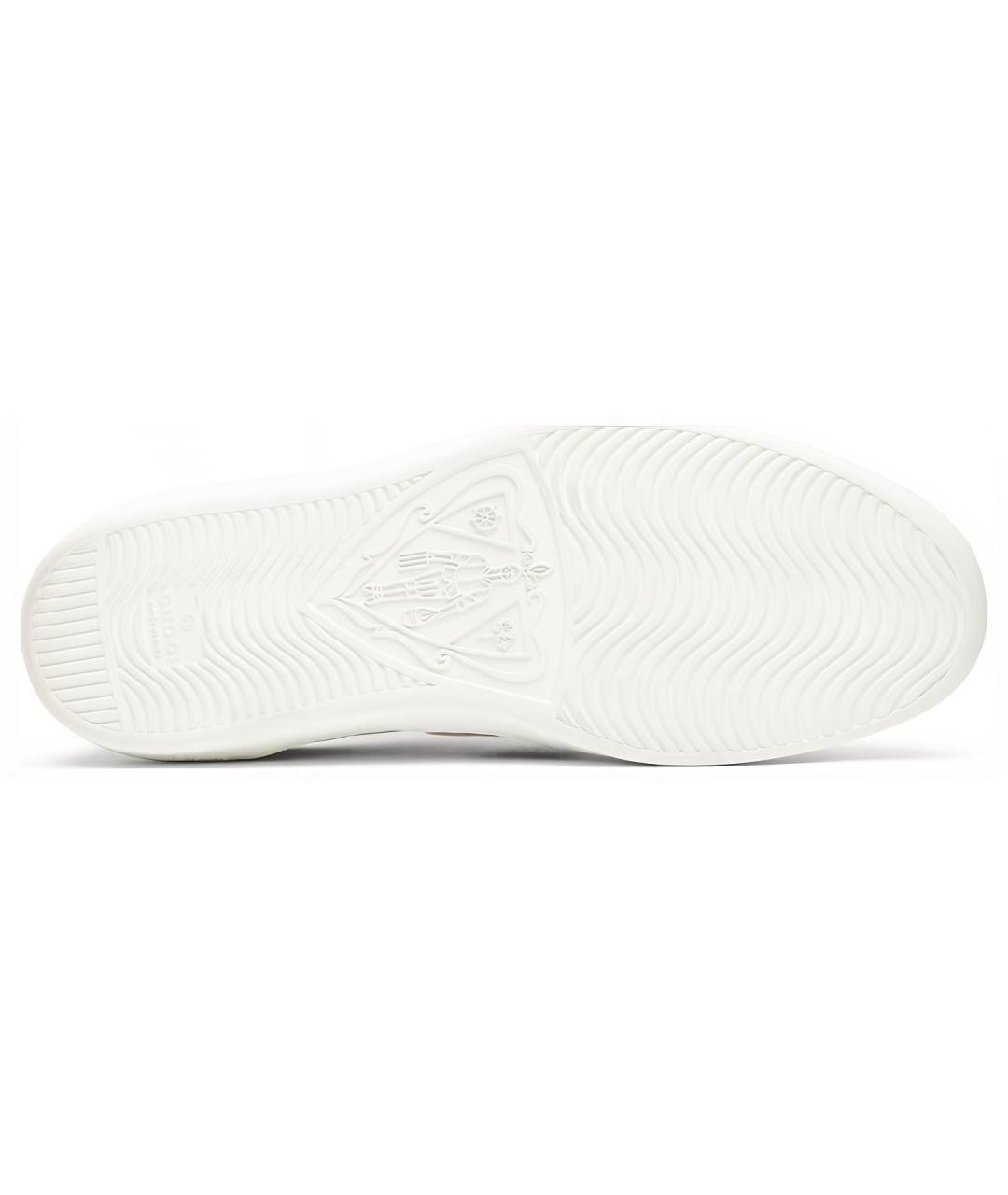 GUCCI Белые кожаные низкие кроссовки / кеды, фото 5