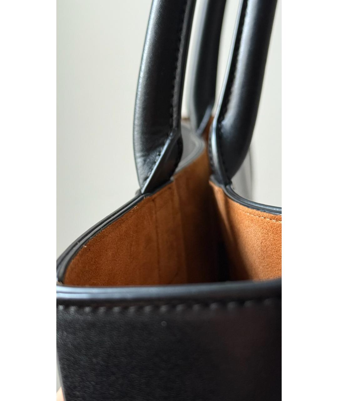 BOTTEGA VENETA Черная кожаная сумка тоут, фото 4