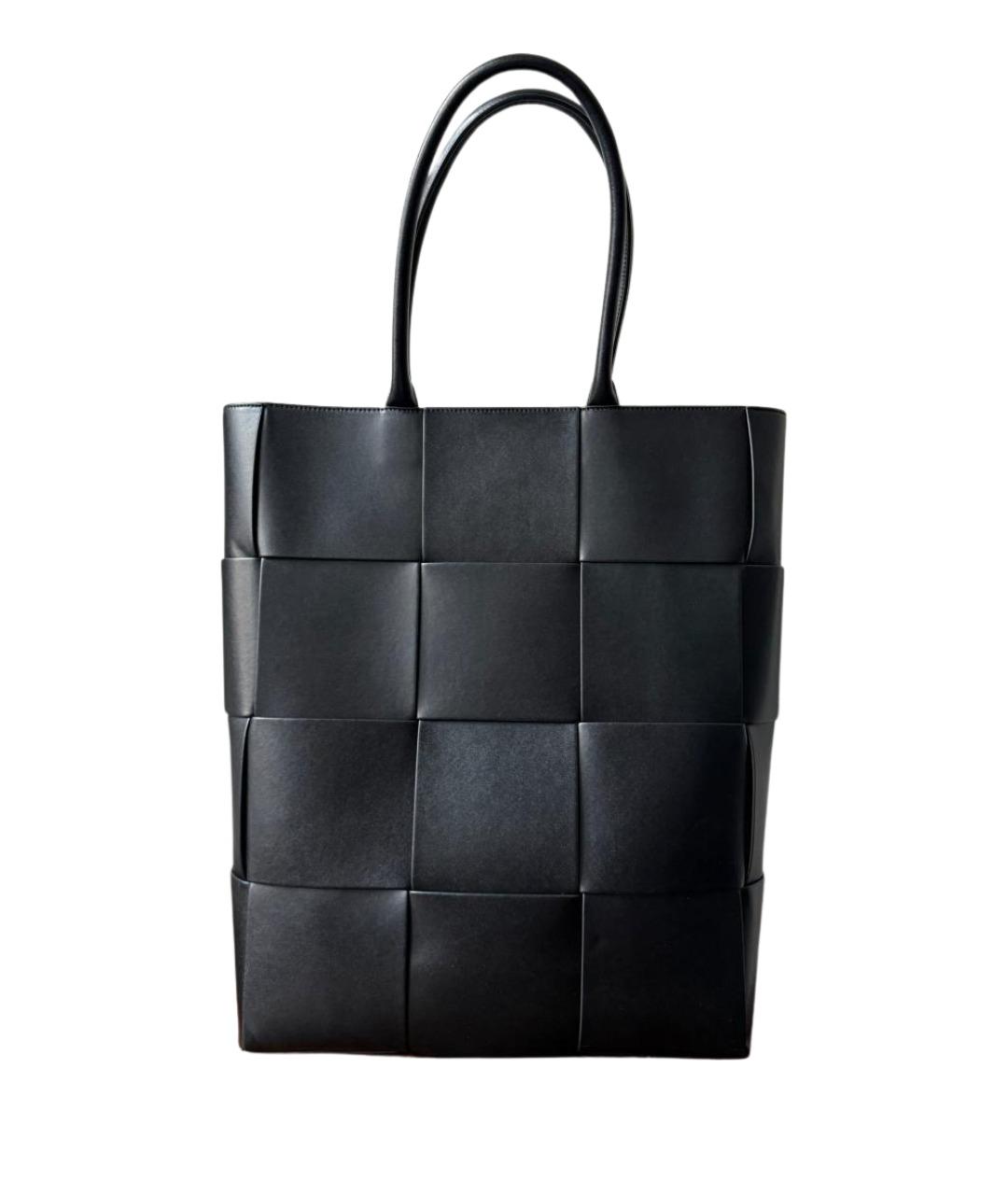 BOTTEGA VENETA Черная кожаная сумка тоут, фото 1