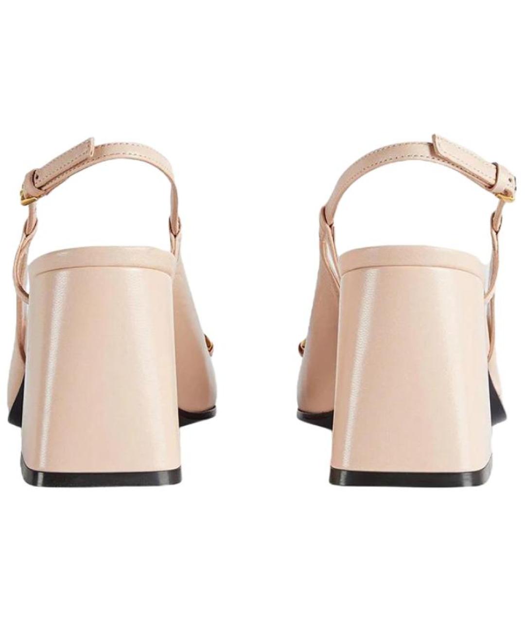 GUCCI Бежевые кожаные туфли, фото 4