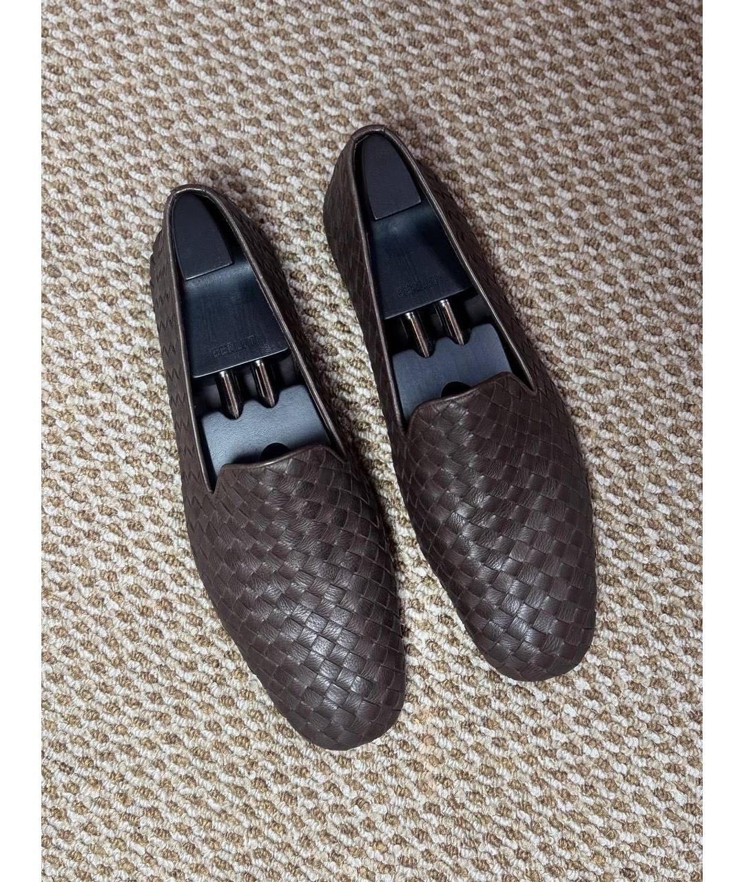 BOTTEGA VENETA Коричневые кожаные лоферы, фото 3