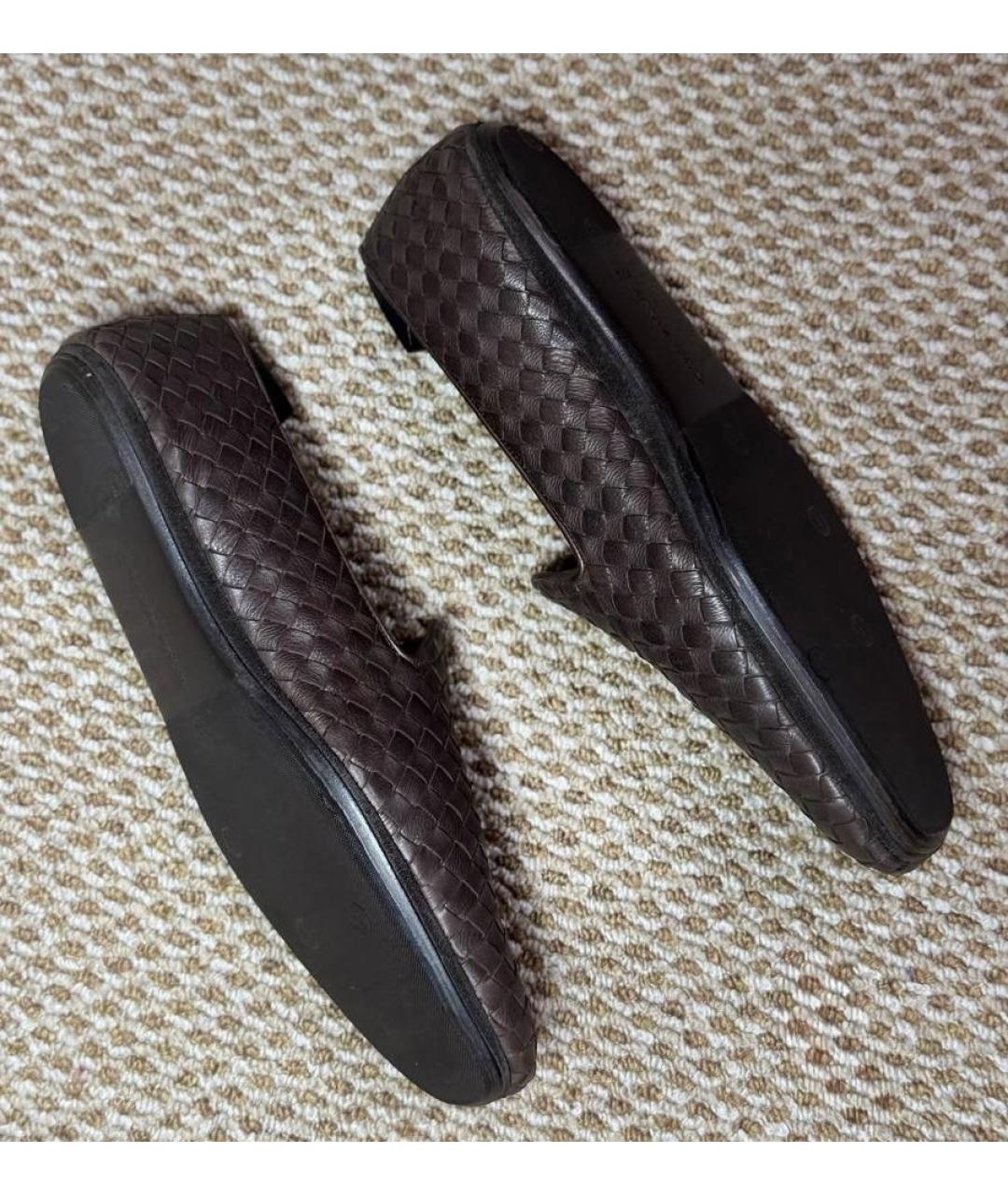 BOTTEGA VENETA Коричневые кожаные лоферы, фото 5