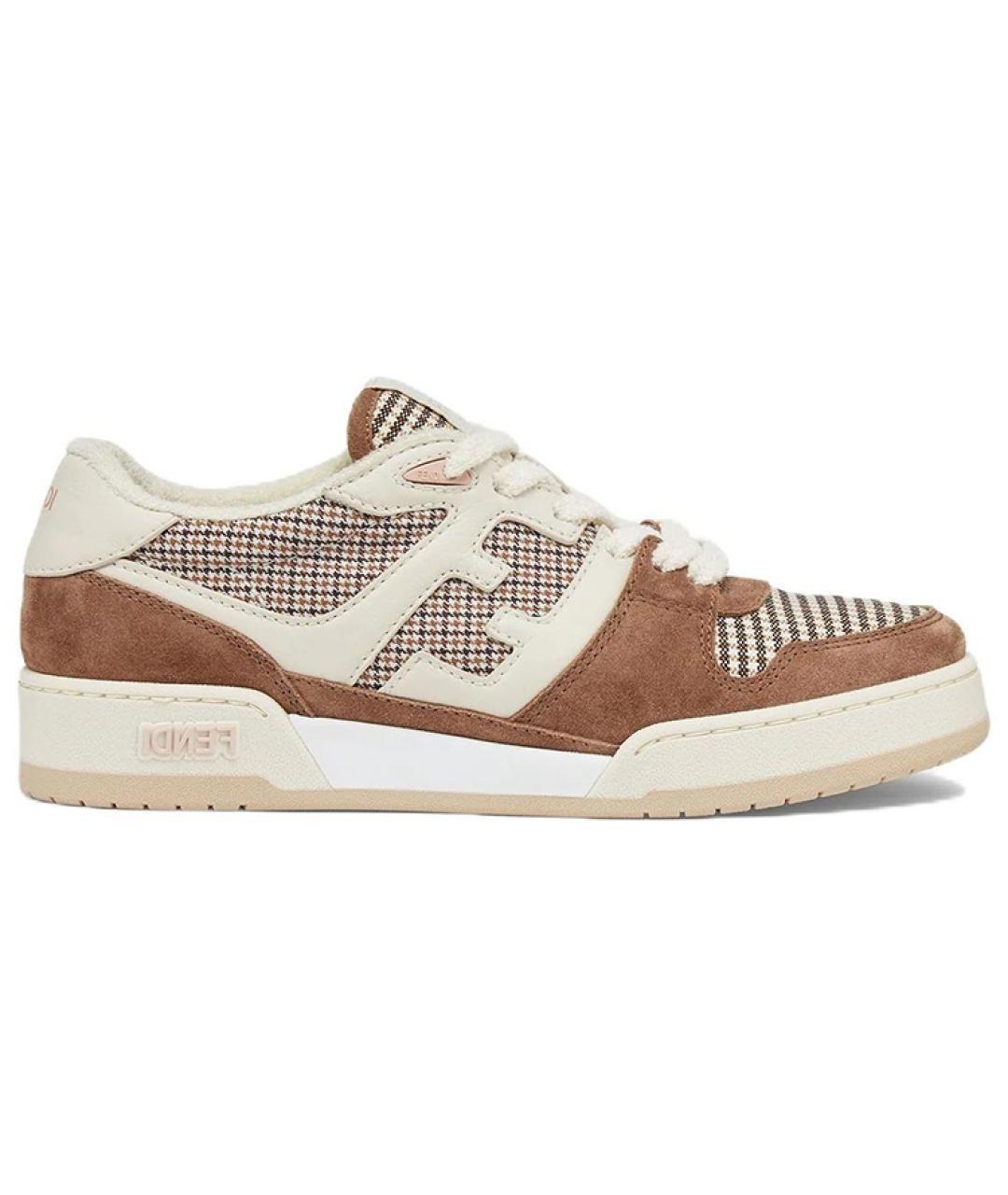 FENDI Коричневые кроссовки, фото 1