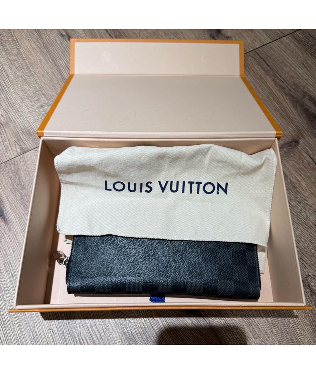 LOUIS VUITTON Антрацитовый кошелек, фото 4
