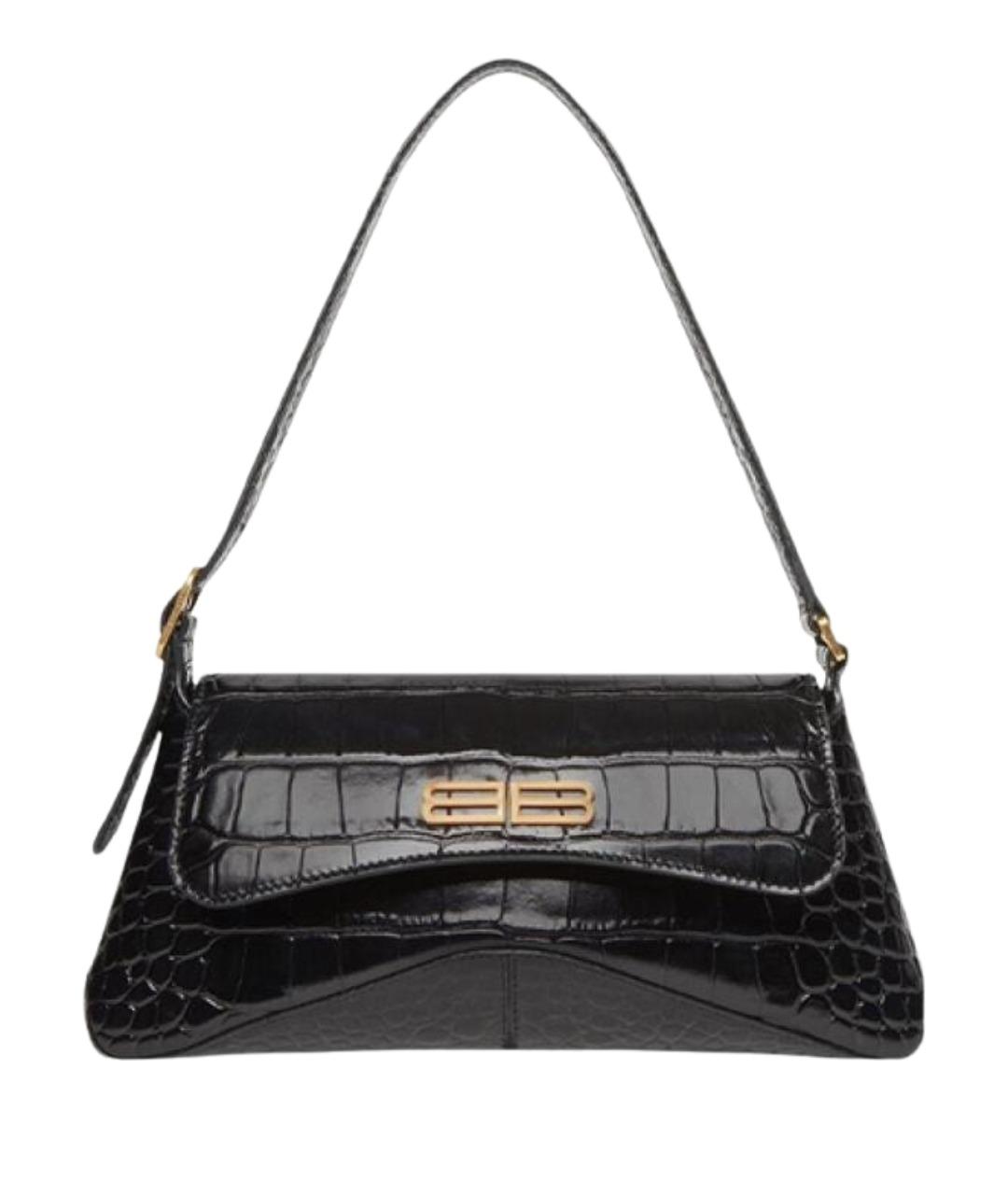 BALENCIAGA Черная кожаная сумка через плечо, фото 1