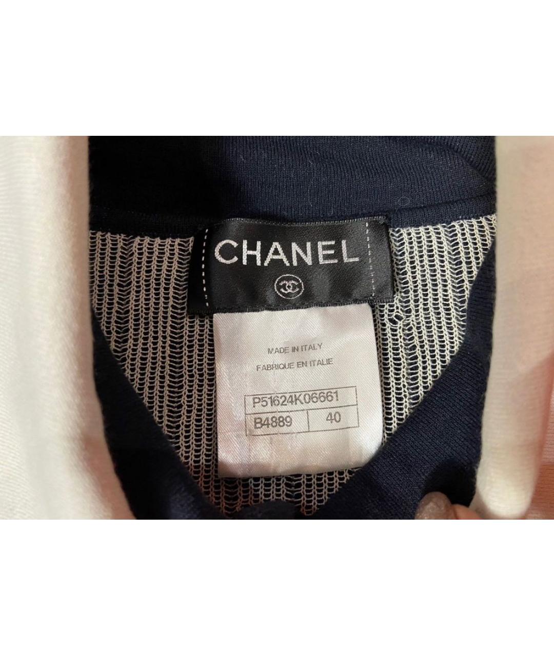 CHANEL Темно-синее хлопковое повседневное платье, фото 6