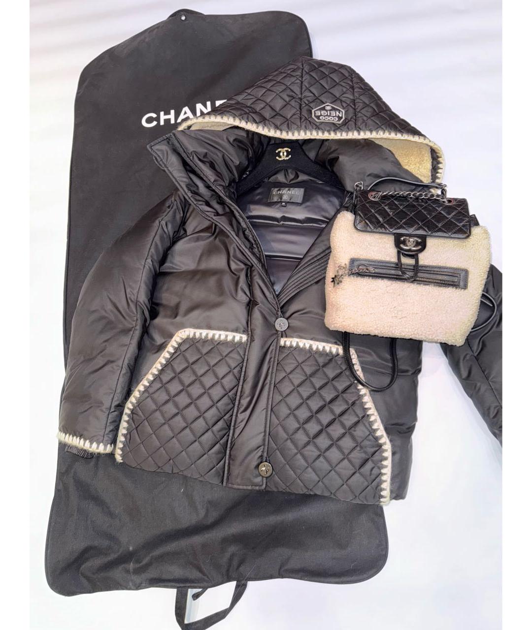 CHANEL Черный полиэстеровый пуховик, фото 3